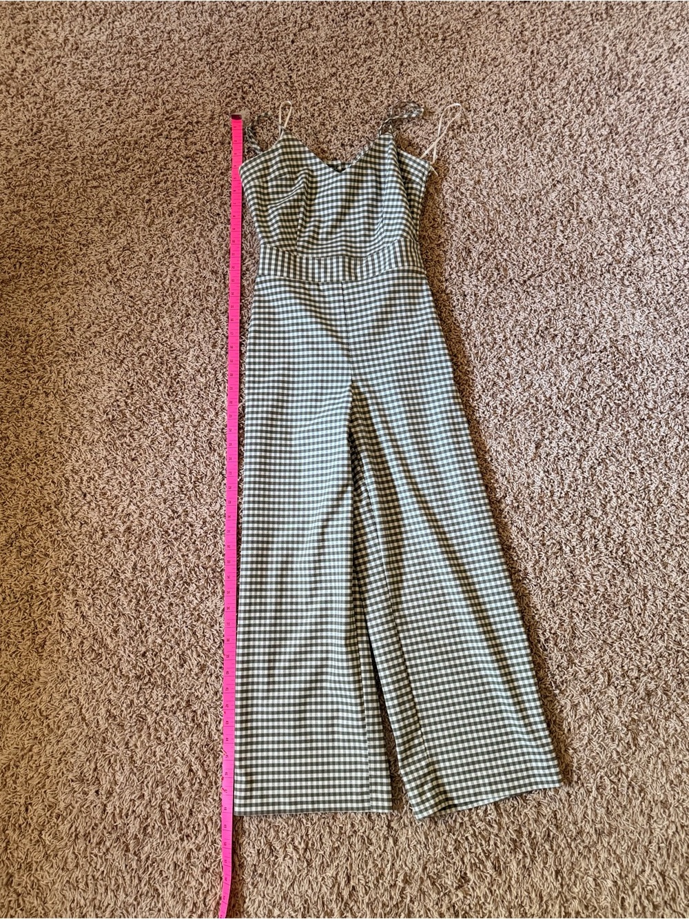 Gingham Spaghetti-Strap Jumpsuit